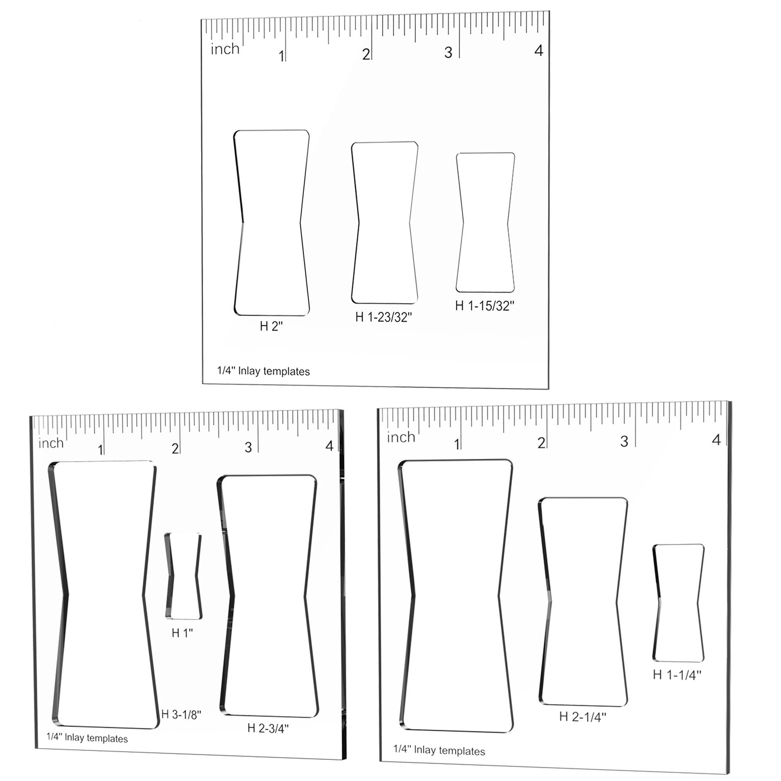 3 Pcs Router Templates for Woodworking, Bowtie Router Template Jig Kit, Butterfl