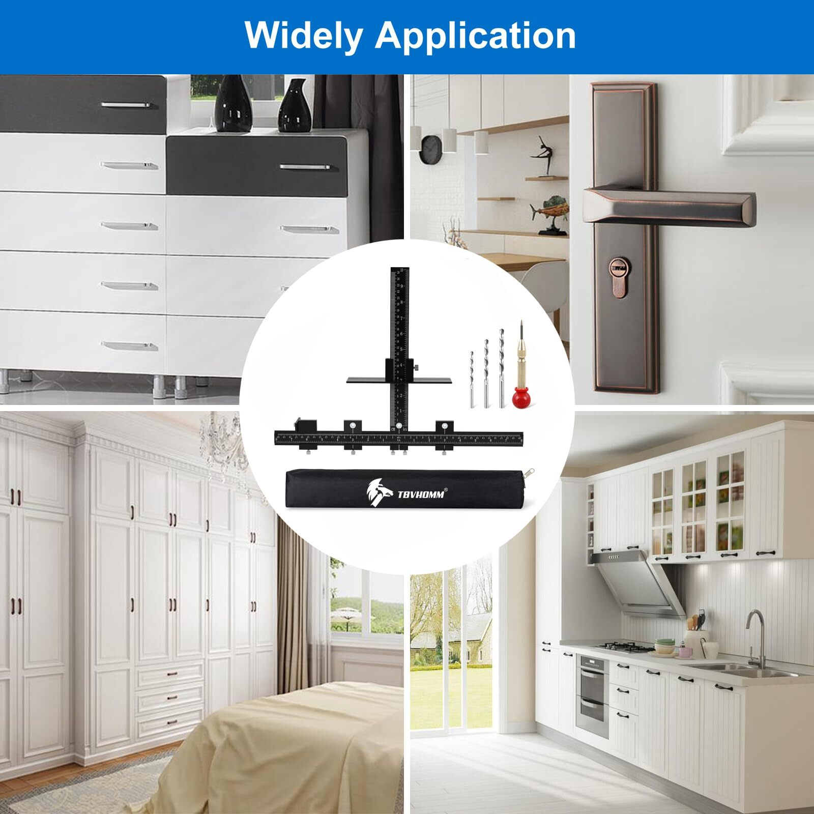 Aluminum Cabinet Hardware Jig, Punch Locator Drill Guide,Wood Drilling Dowelling