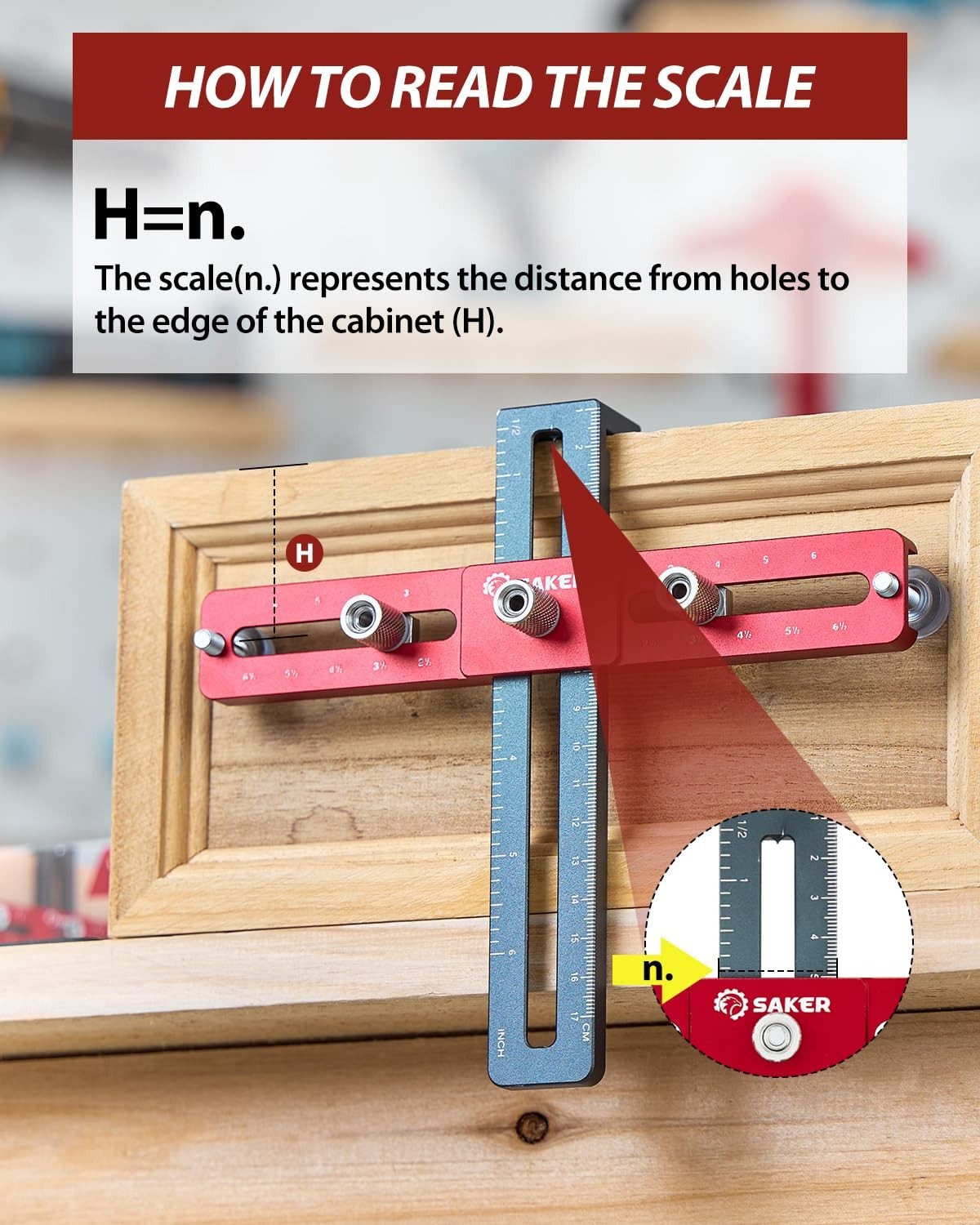 Adjustable Cabinet Hardware Jig – Doweling Template Tool for Knobs & Pulls, Prec