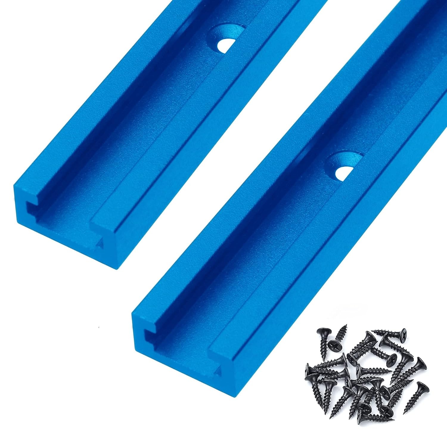 Aluminum 48 Inch T-Track with Wood Screws–Double Cut Profile Universal with Pr