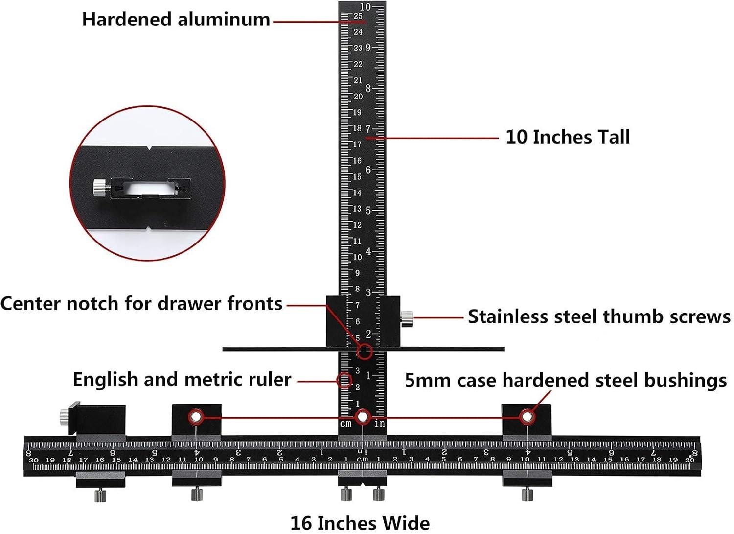 Adjustable Aluminum Drill Guide Template – Perfect for Cabinet Handles and Knobs