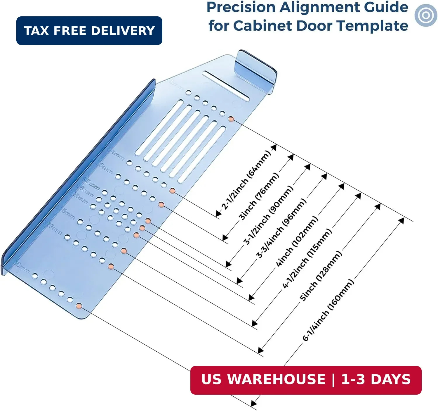 Kitchen Cabinet Pulls Installation Jig Drill Mounting Template for Cab