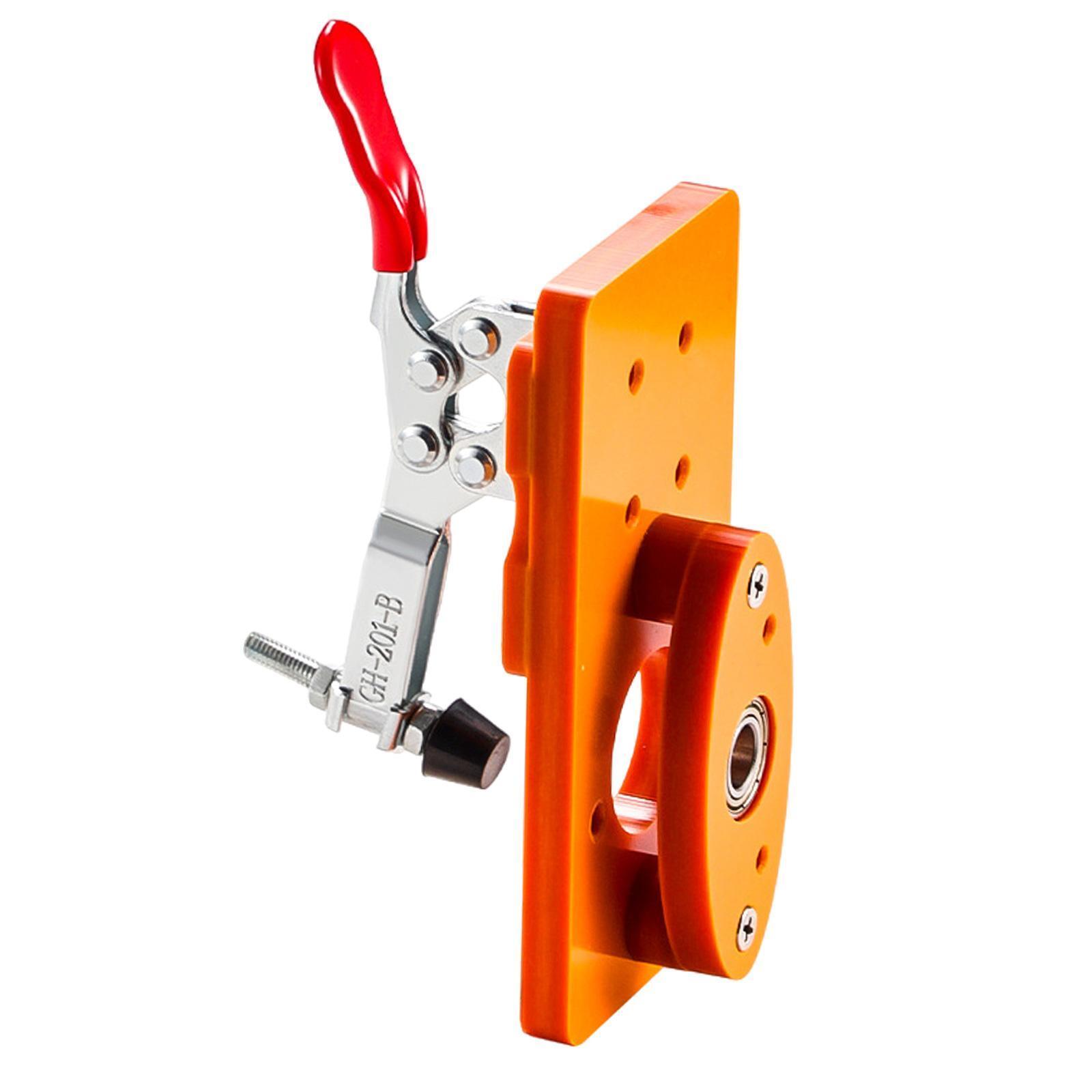 Door Hinge Jig Hole Drill Guide with Fixing Clip 7x15cm Woodworking DIY Tool