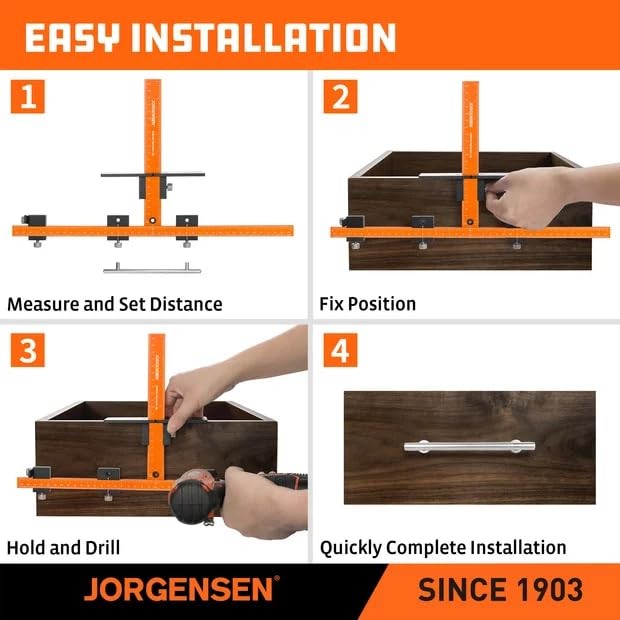 Jorgensen Cabinet Handle & Knob Jig, Aluminum Body, Steel Bushings