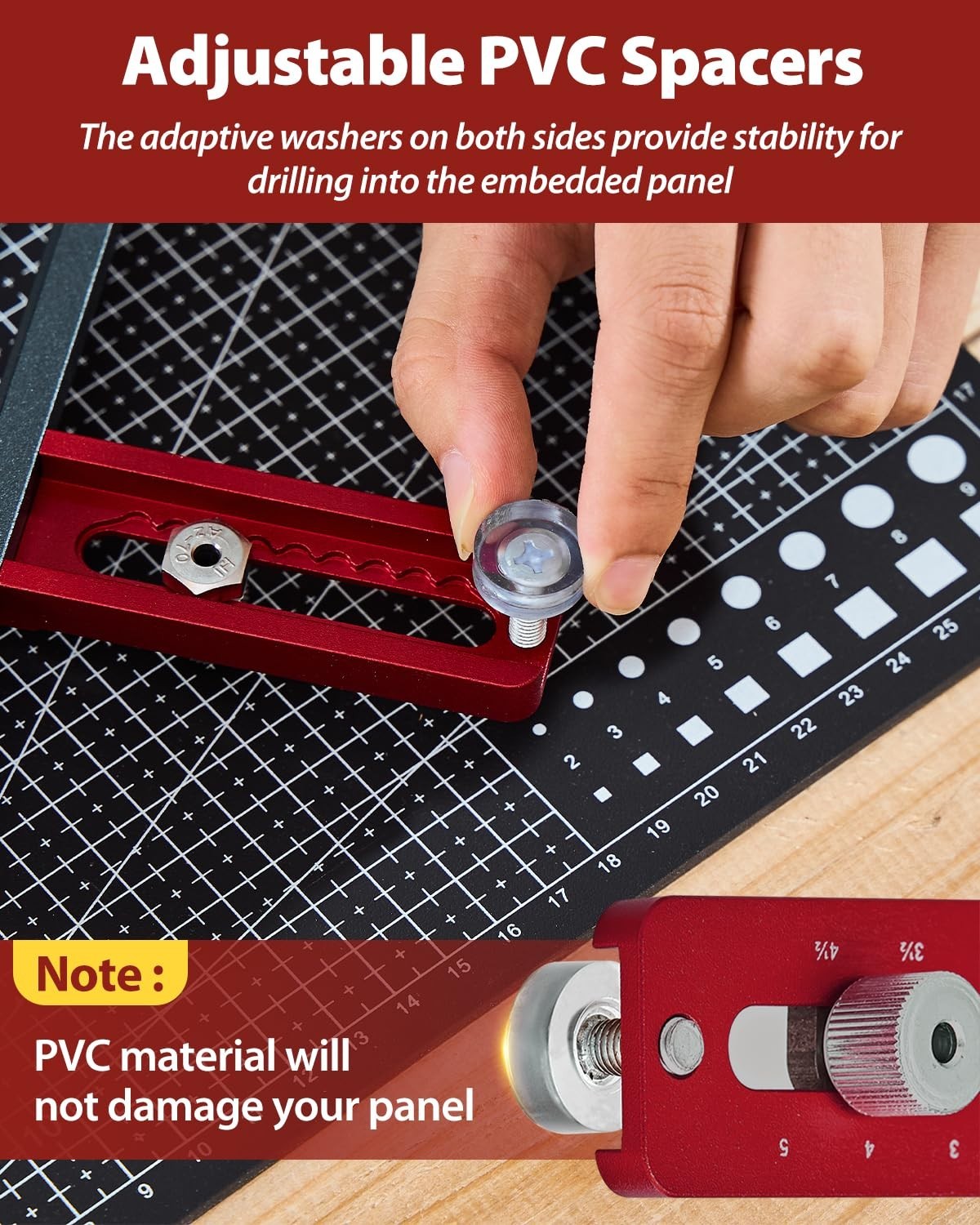 Adjustable Cabinet Hardware Jig – Doweling Template Tool for Knobs & Pulls, Prec