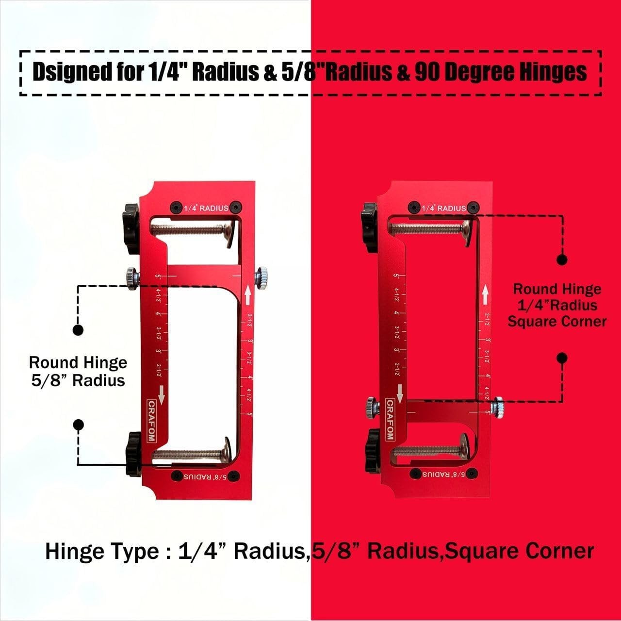 Door Hinge Template Aluminum Alloy, Door Hinge Jig Kit for Router, Hinge Router