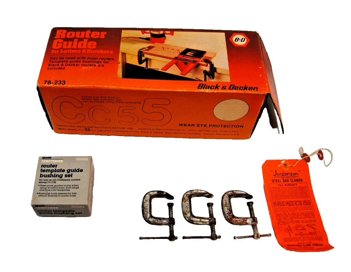 B & D Router Guide for Letters & Numbers, Sears Router Template Guide, + T2527