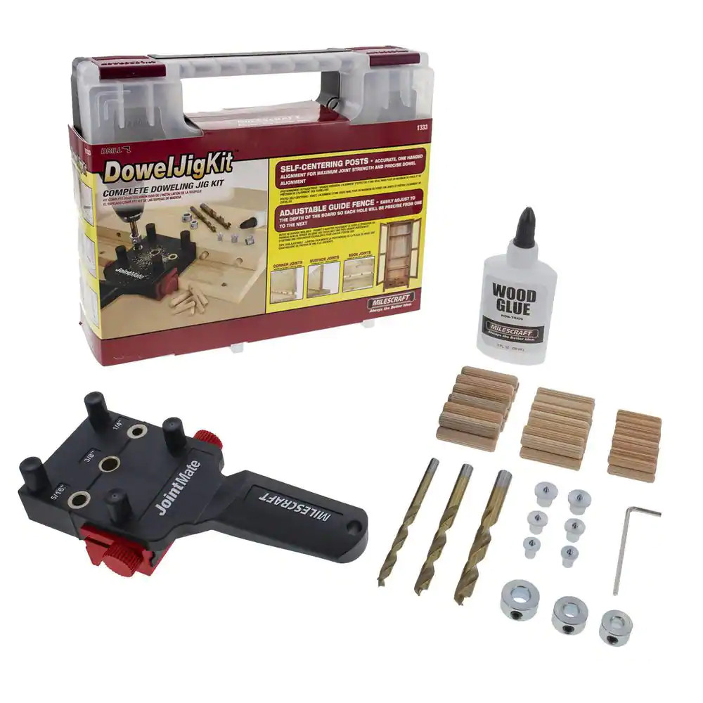 Dowel Jig Kit 1/4 In. 5/16 In. 3/8 In. Complete Doweling Jig Kit Includes Dowel