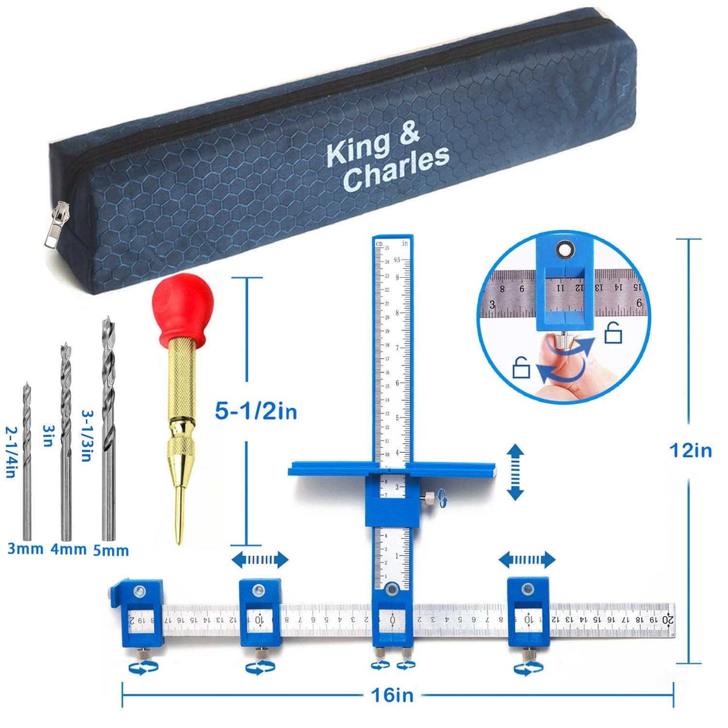 Cabinet Hardware Jig, Cabinet Handle Jig + Automatic Hole Punch + Point Drill…