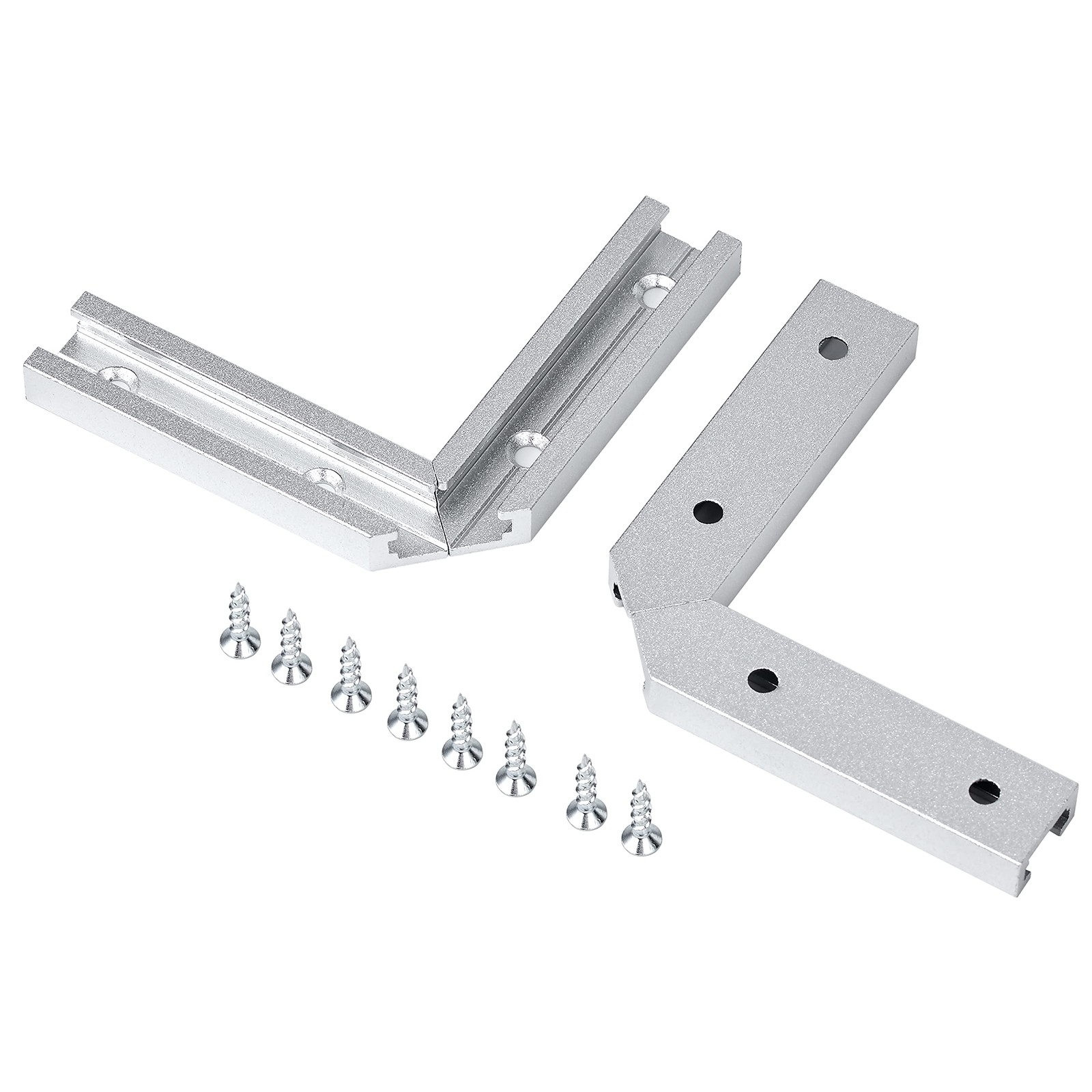 1 PCS T Track 3 Inch Intersection Kit Wood Screws DoubleCut Profile Silver