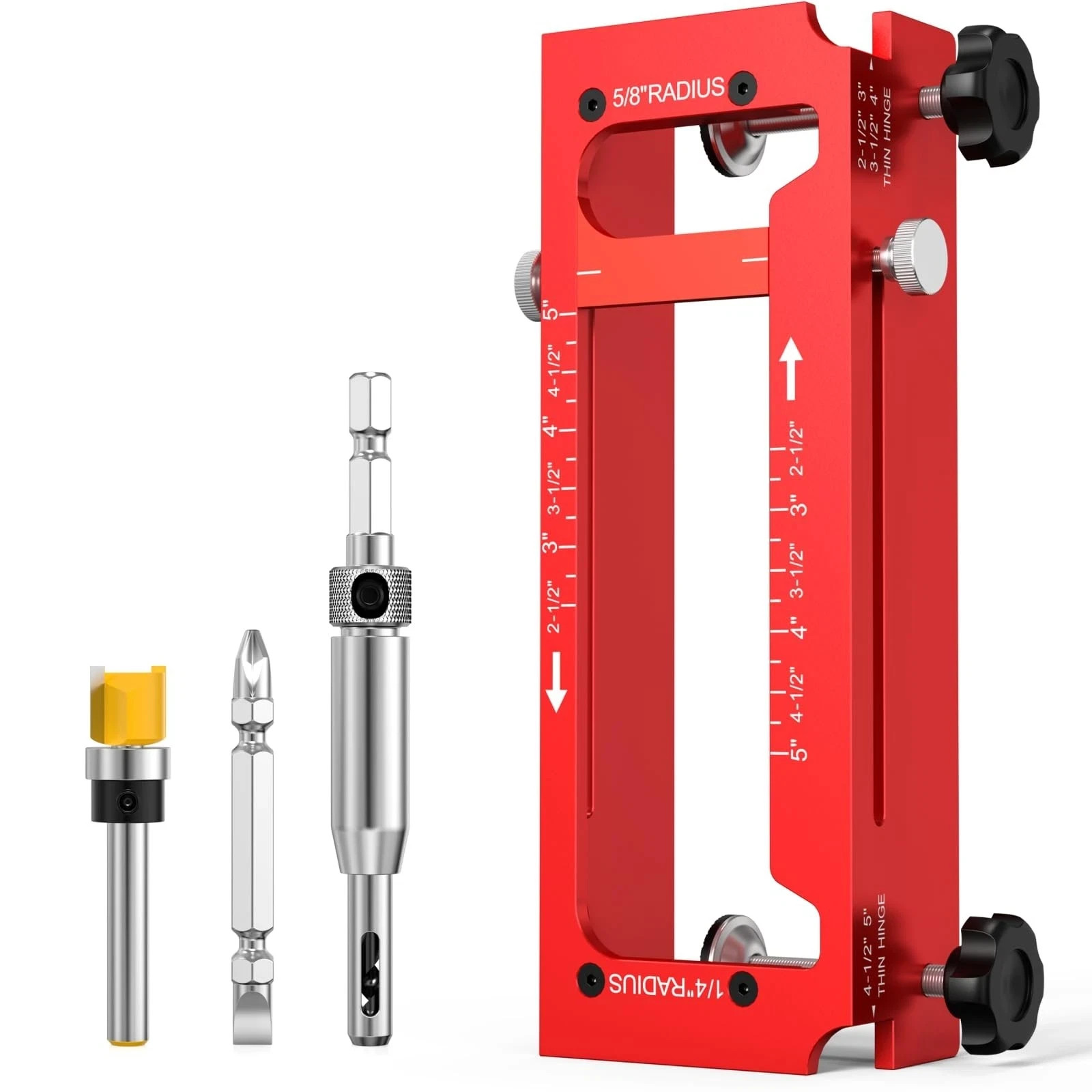 Door Hinge Jig Aluminum Alloy Adjustable Mortise Jig – Router Template Kit fo…