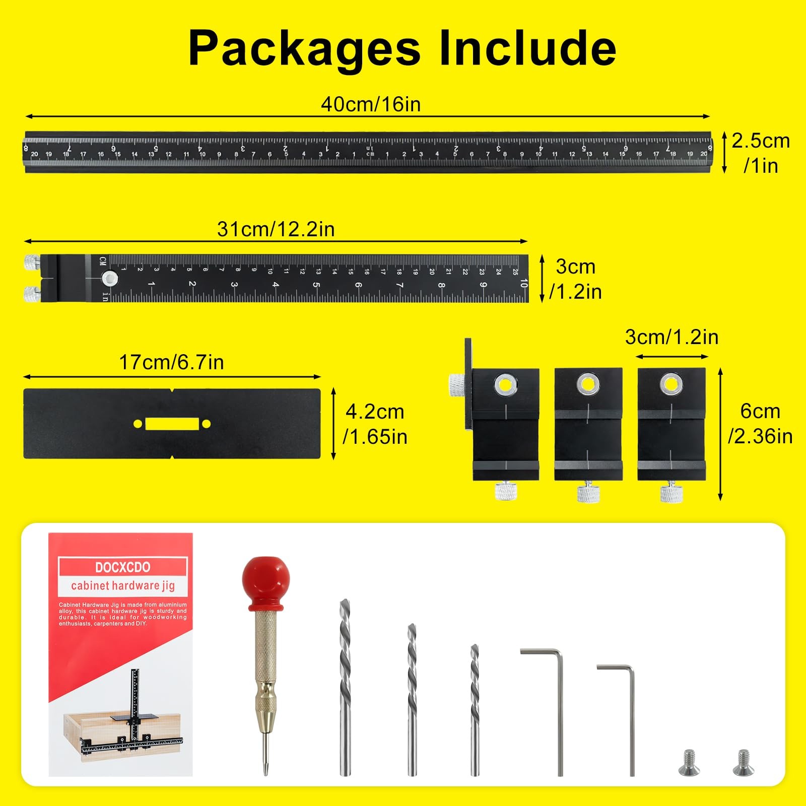 Aluminum Alloy Cabinet Hardware Jig,Cabinet Handle Jig for Woodworkers DIY