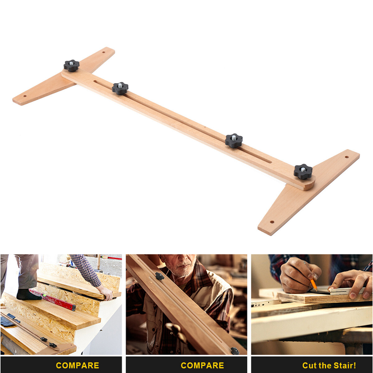 30″-49″ Stair Tread Jig Stair Gauge Stair Layout Tool Stair Ruler Measuring Tool