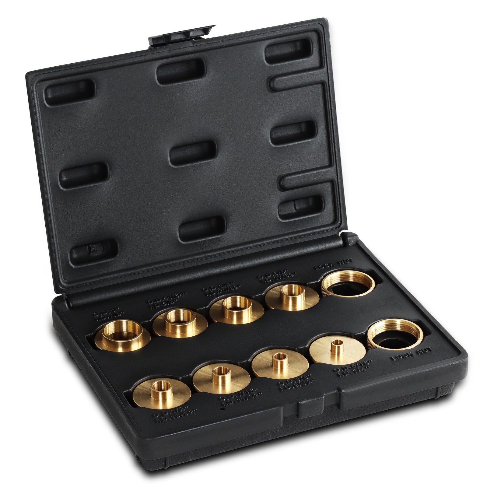 Router Template Guide Bushings 10 Piece Brass Set With Case For Porter Cable 5/1