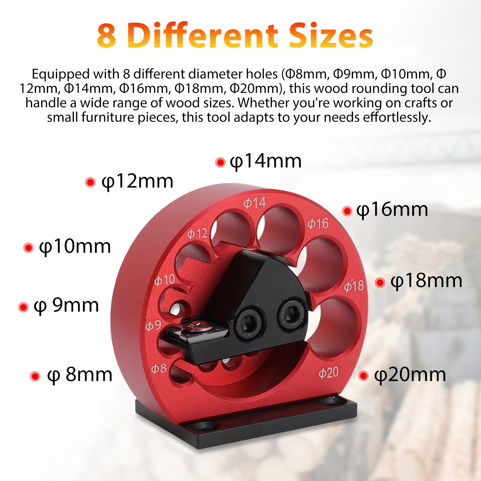 Wood Rounding Tool Round Rod Auxiliary Tool With Carbide Blade Round GYVS