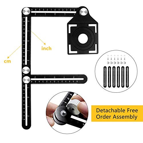 Aluminum alloy multi-function six-fold ruler angle finder universal angler