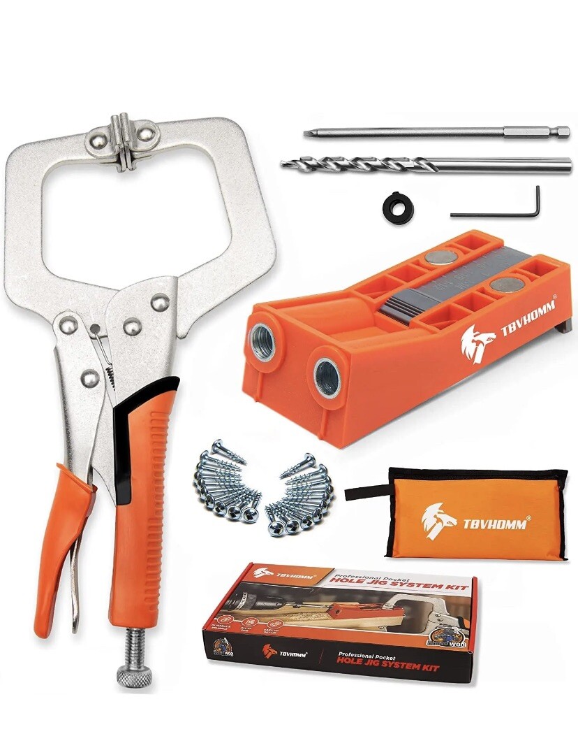 Pocket Hole Jig System Kit, All In One for Joinery Work, TBVHOMM® Superb