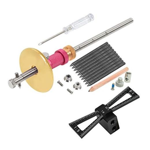 YOSELIN Dovetail Jig Wheel Marking Gauge Plus Set – Micro Adjuster – Red