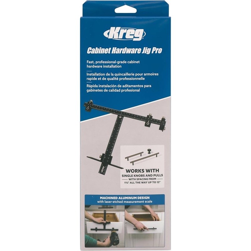 Adjustable Cabinet Hardware Jig Heavy-Duty Aluminum Laser-Etched Template Tool