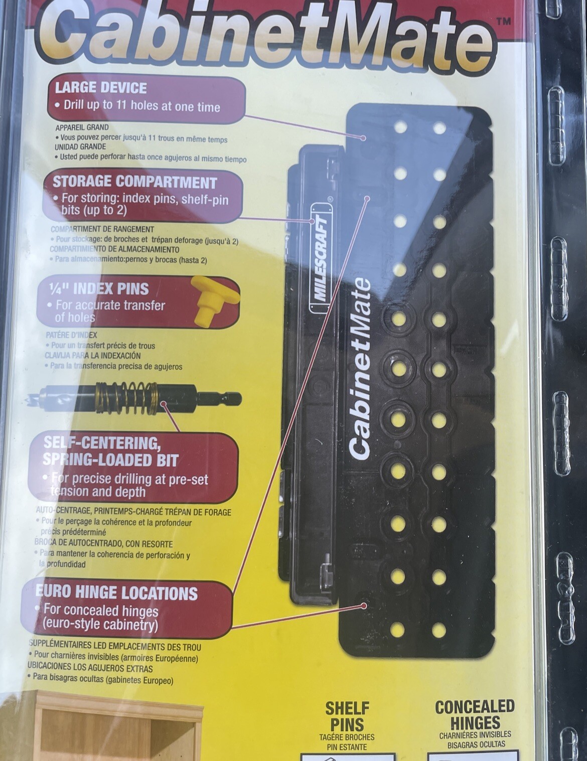 CabinetMate 1316 Shelf Pin Drilling Jig Includes 1/4 in. Bit