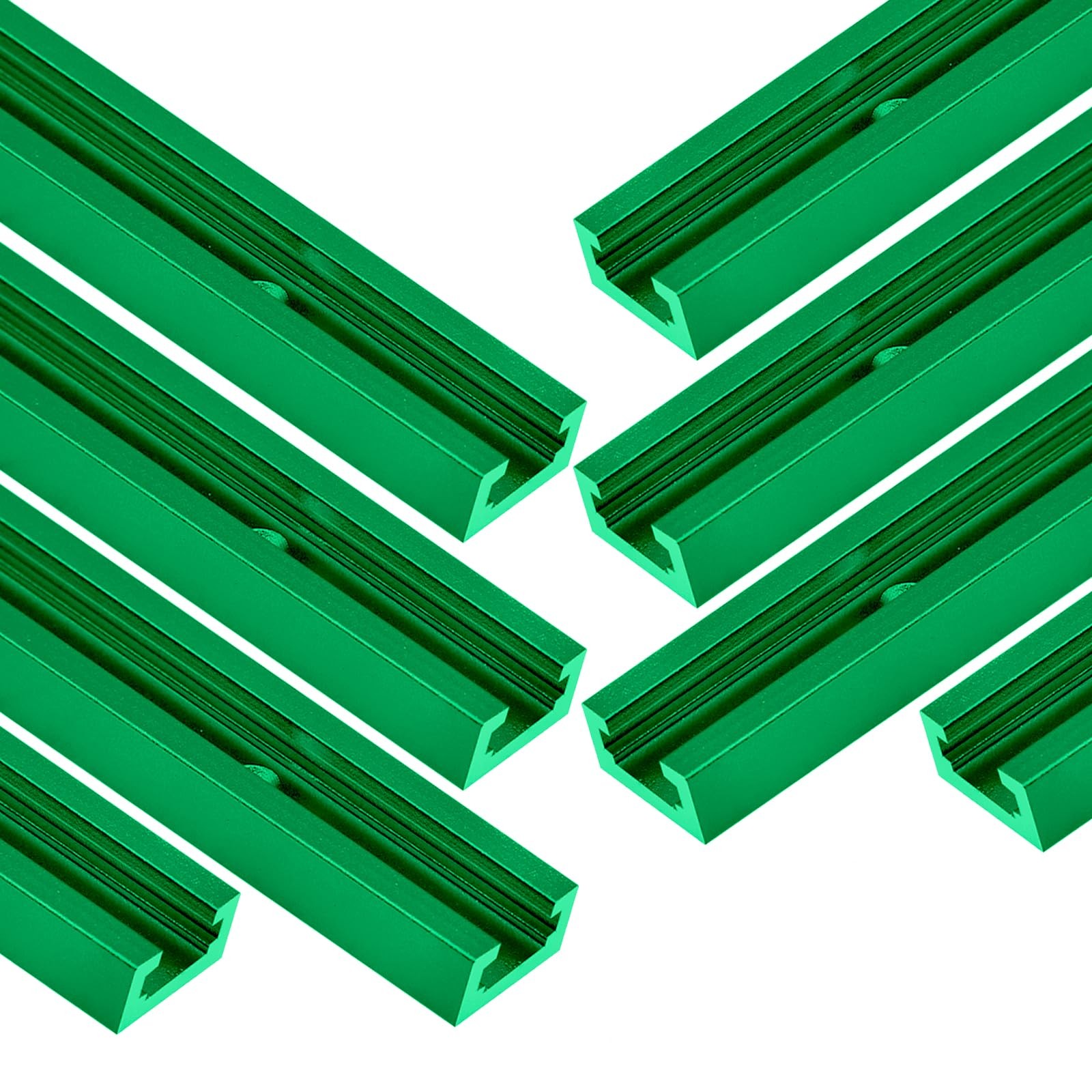 8 PCS 12 Inch TTrack Woodworking Red DoubleCut Universal Aluminum Green