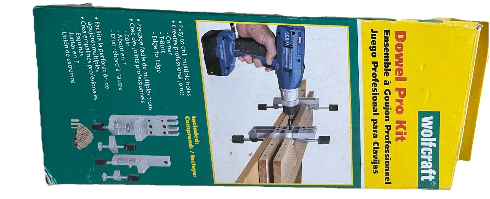 wolfcraft Dowel Pro Kit Aluminum Drilling Jig Set, 4-Piece Silver/Black