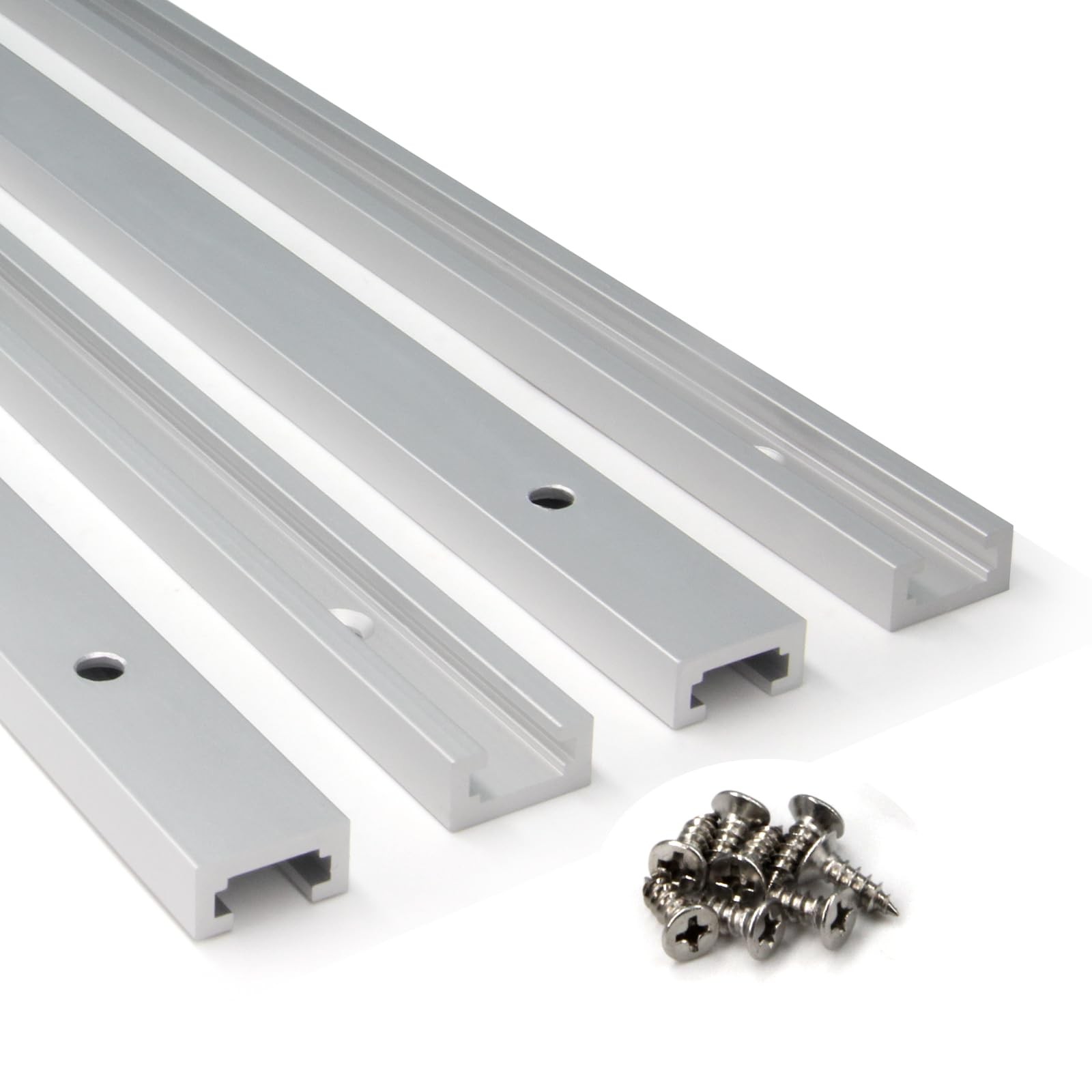4 PCS 300mm/12″ Aluminum TTrack Slider With Screws Double Cut Profile DIY