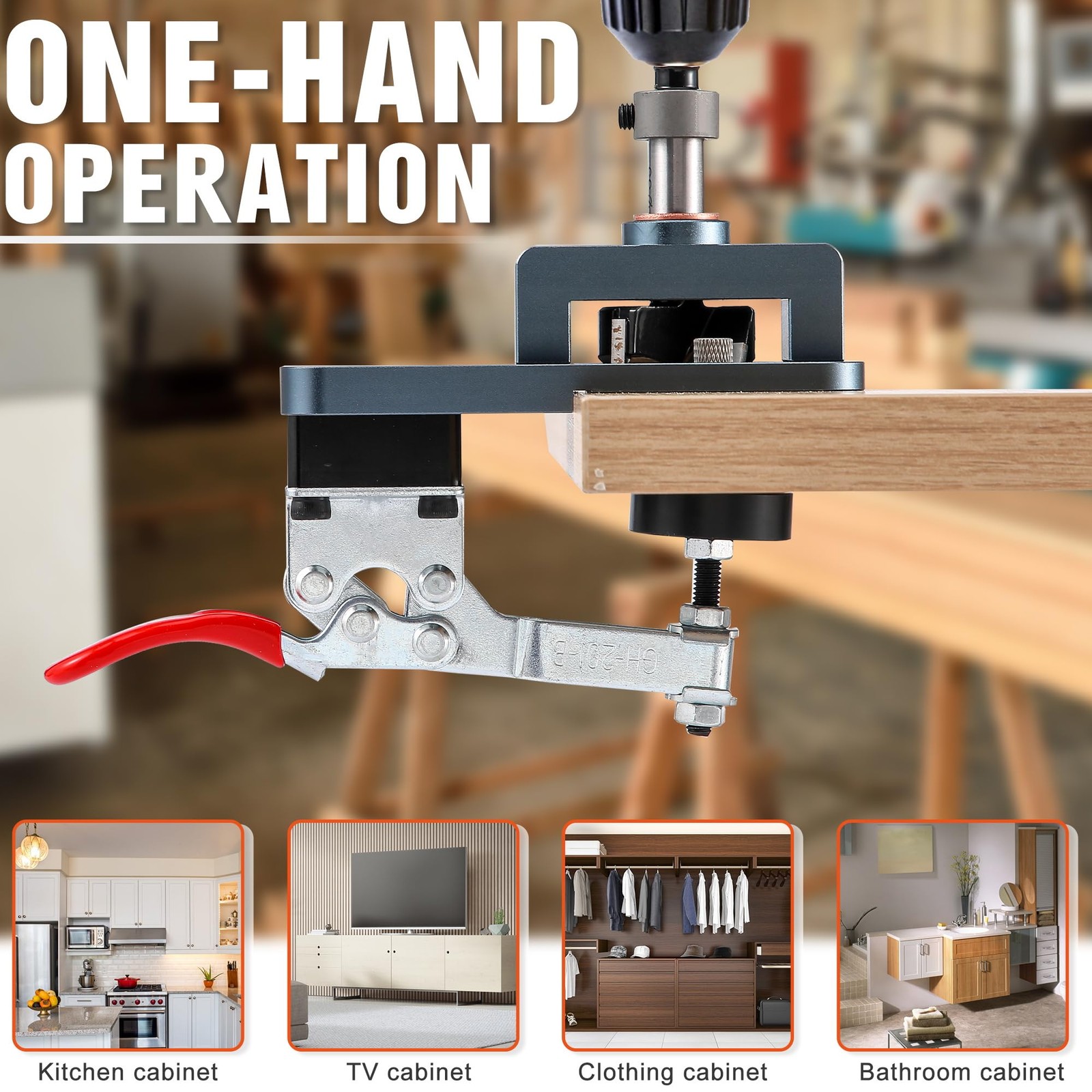 Metal Concealed Hinge Jig, 35MM Cabinet Hinge Jig Drilling Hole Puncher with …