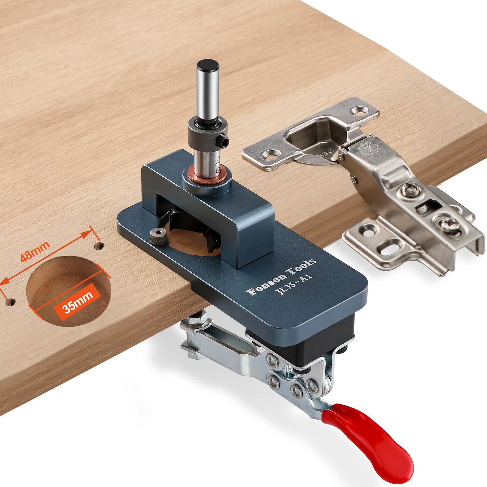 Metal Concealed Hinge Jig, 35MM Cabinet Hinge Jig Drilling Hole Puncher with …