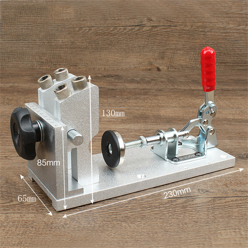 Pocket Hole Locator Jig Kit Aluminum Alloy 15°-22° Angle Hole Drilling