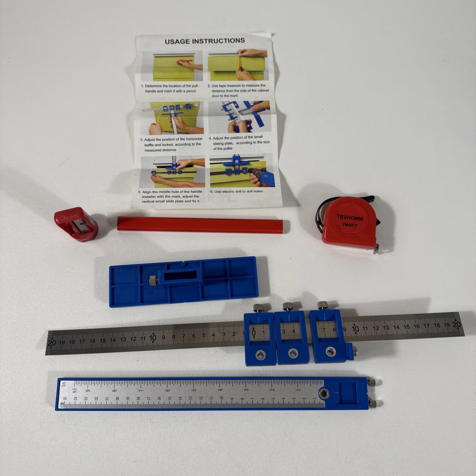 Cabinet Hardware Jig Tool for Handle Knob Pull Installation of Door and Drawer