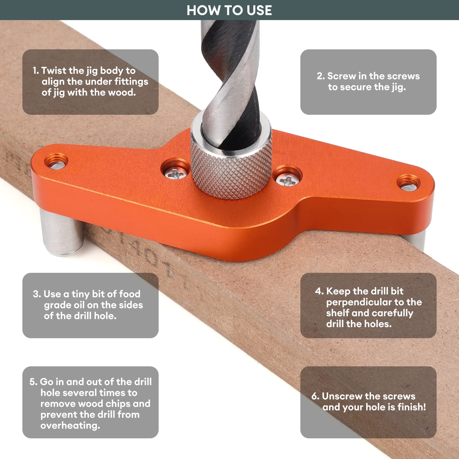 SLIIMU Floating Shelf Installation Dowel Jig Kit with 1/2 x 9.8” &1/2 x 5”B…