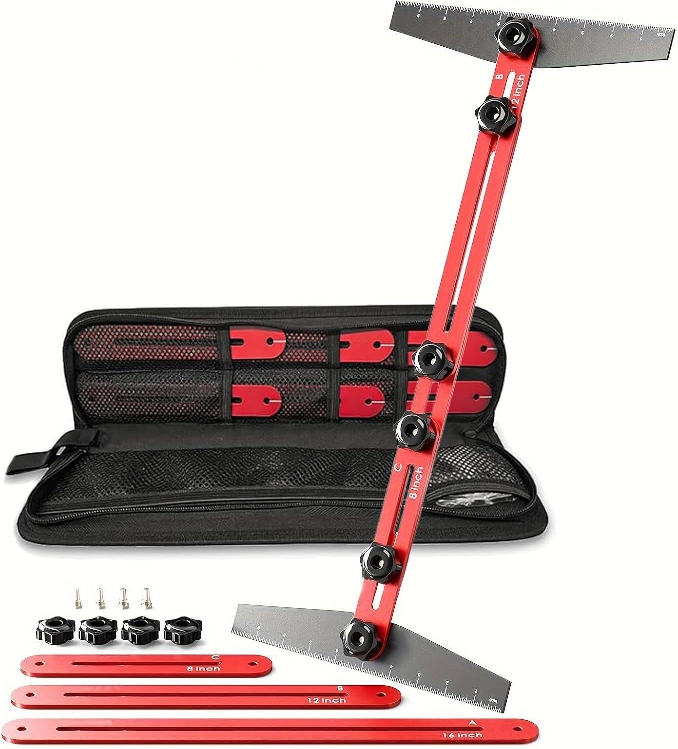 Stair Tread Template Tool, 8″ to 60″ Aluminum Stair Tread Jig for Accurately Mea