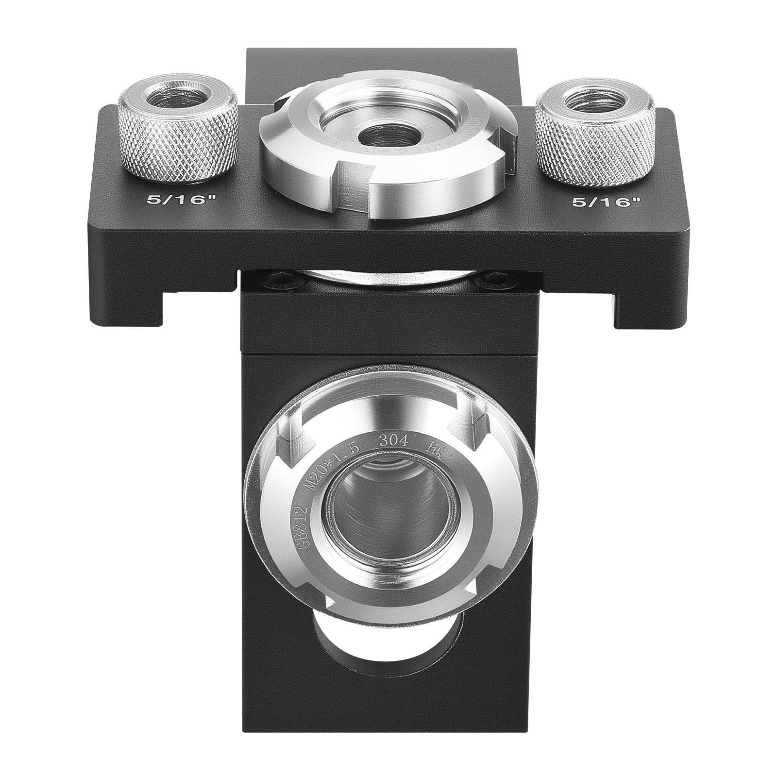 Doweling Jig Kit: Aluminum Alloy, Laser-Etched Scale, 3 Drill Bits & Bushings