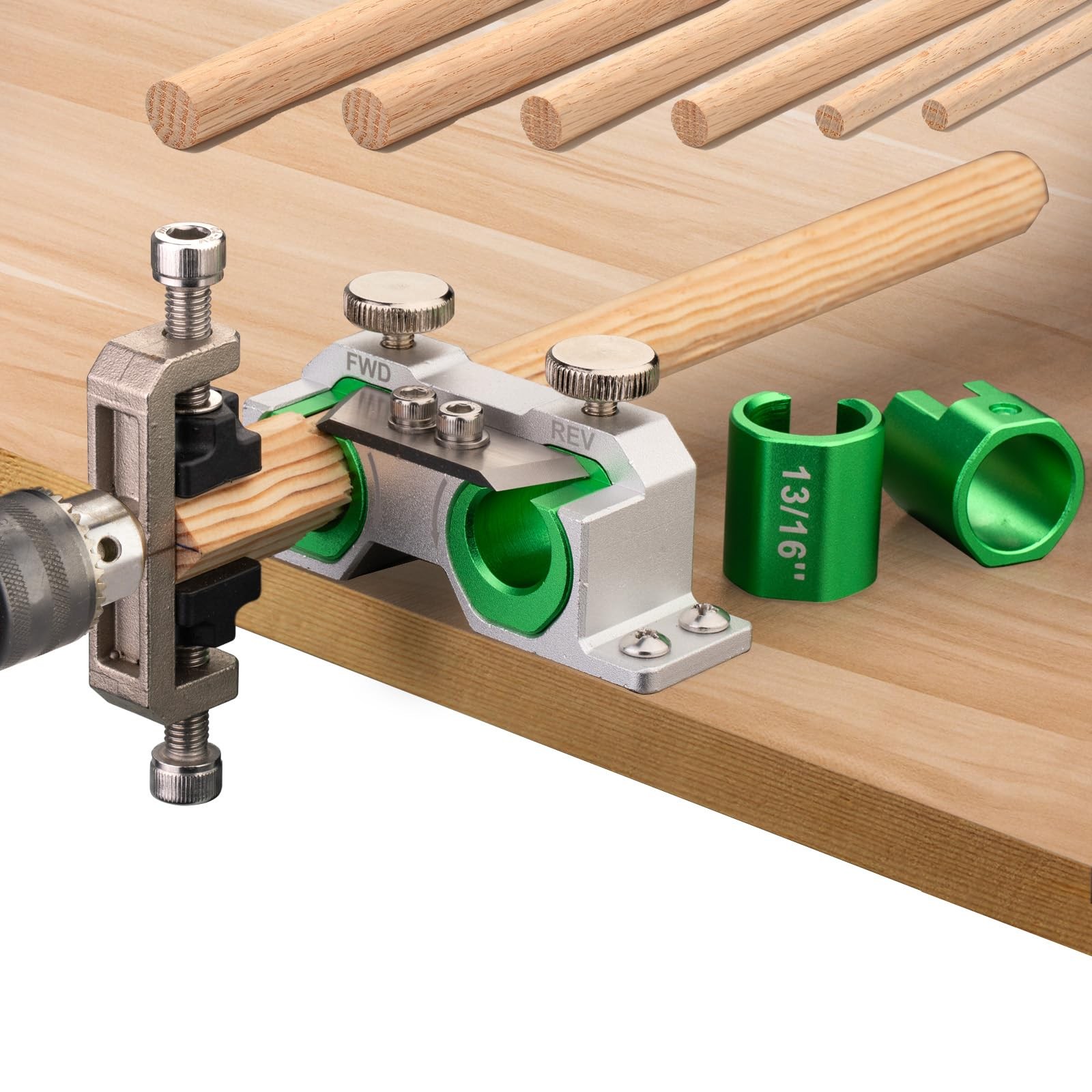 Double Cutting Dowel Maker Jig Kit Carbide Inserts Stable Wooden Dowel Cutter To