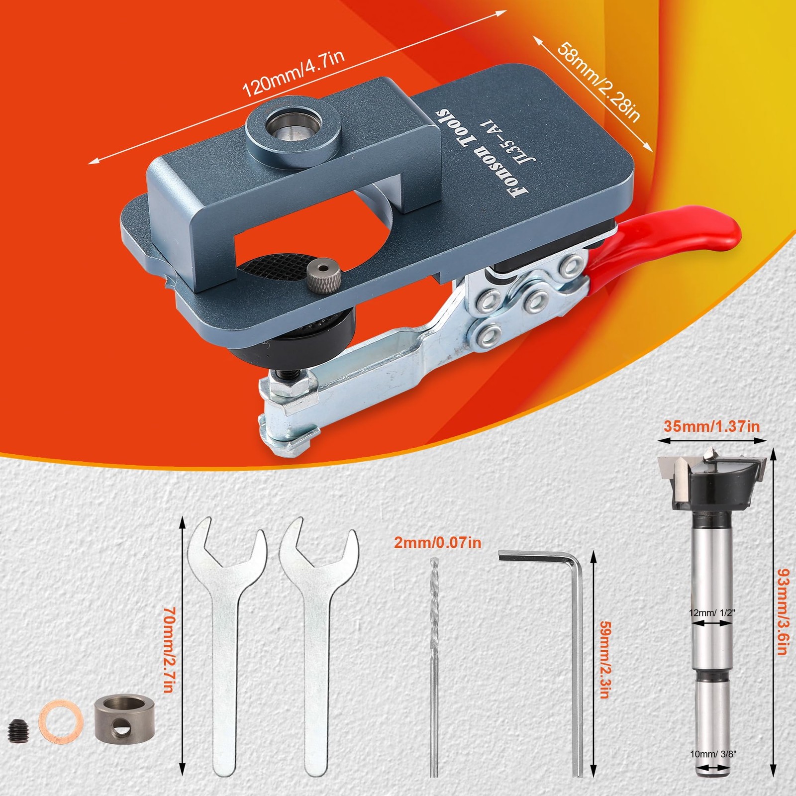 Metal Concealed Hinge Jig, 35MM Cabinet Hinge Jig Drilling Hole Puncher with …