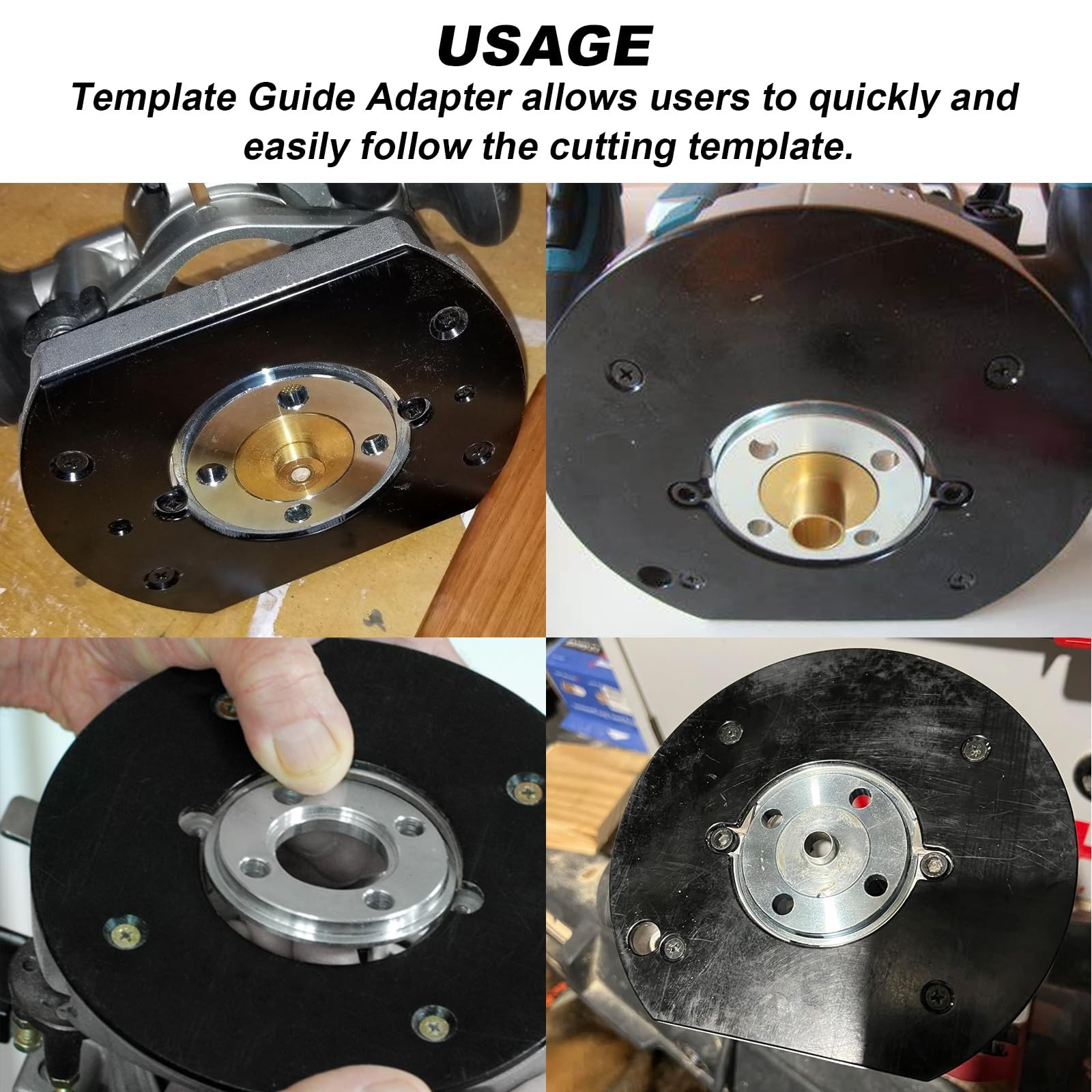 321492-3 Template Guide Adapter for Makita Router 3606, 3612, 3621, 3620, Silver