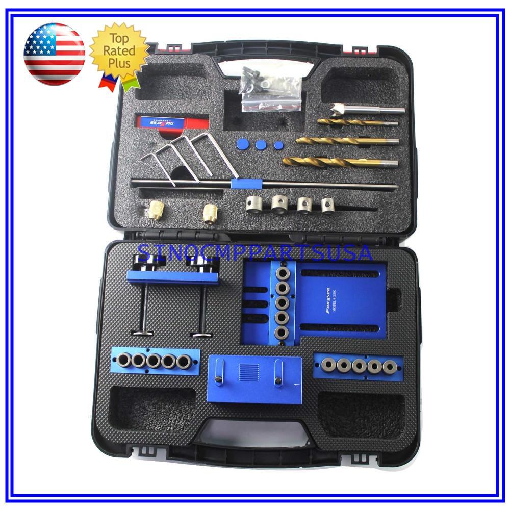 Adjustable Doweling Jig Kit with 5 Dowel Drilling Sleeves 6/8/10mm for Woodworki