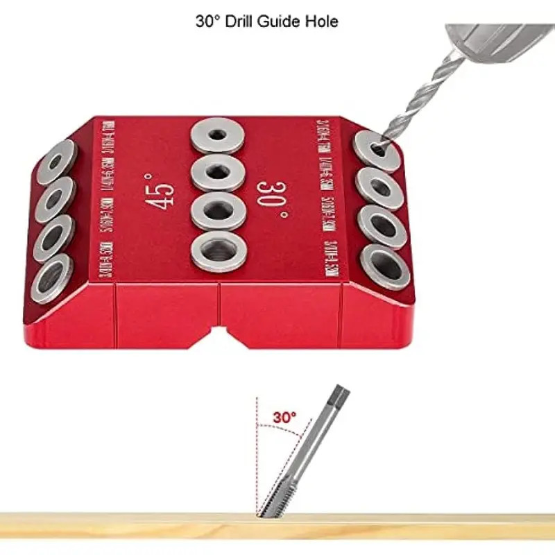 1PCS Drill Guide Jig 30/45/90 Degree Angled & Straight Hole Template Tool