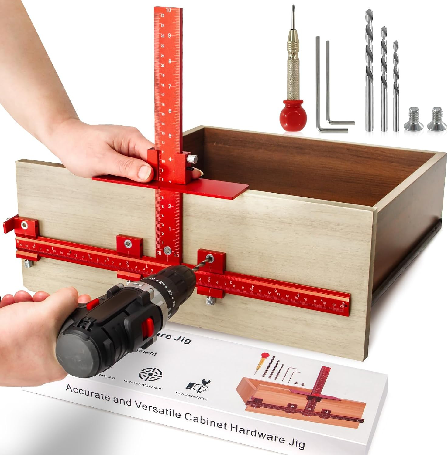 Cabinet Handle Jig,Aluminum Cabinet Hardware Jig Tool for Handle Pull Knob | Cab