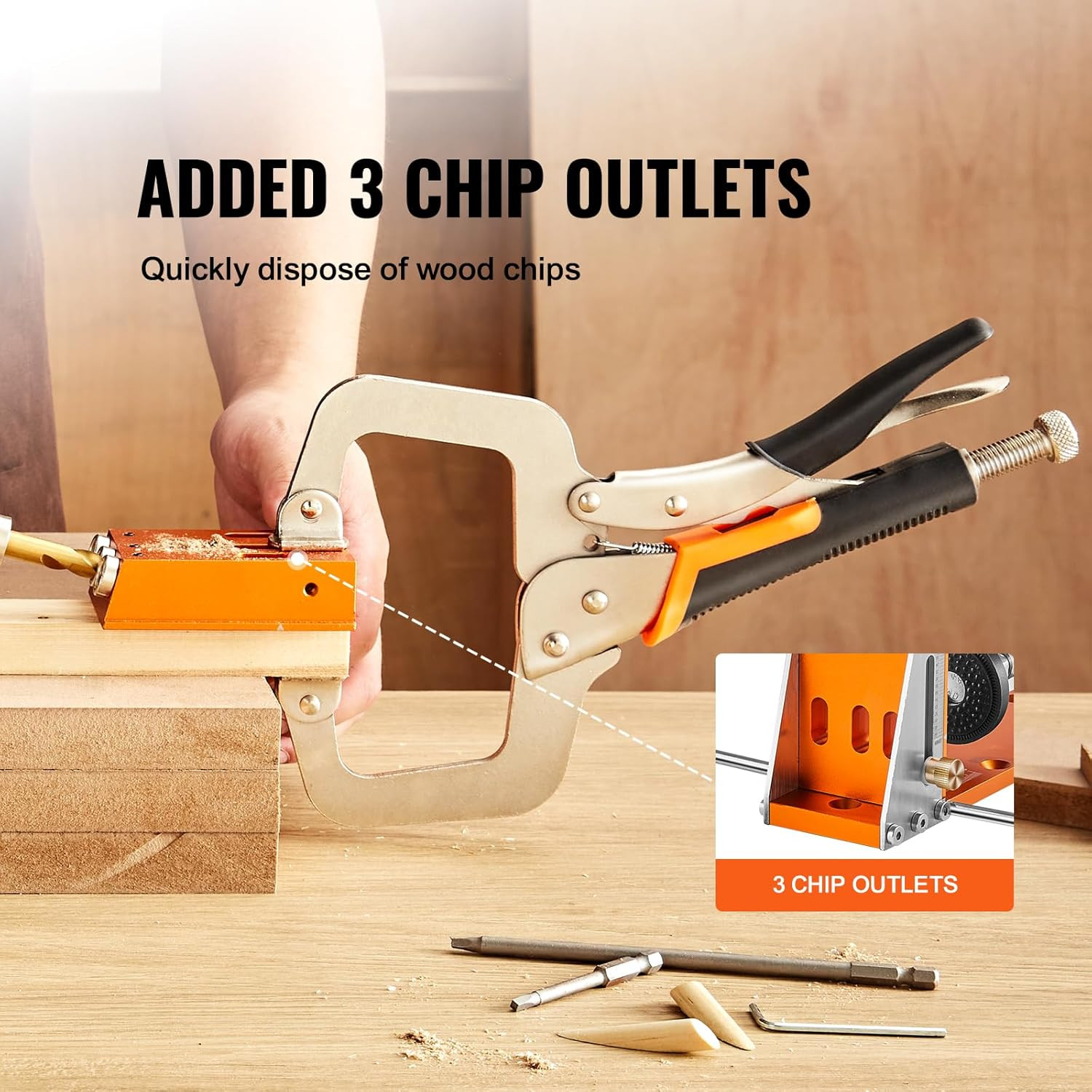Pocket Hole Jig Kit, 34 Pcs Pocket Hole Jig System with 11″ C-Clamp, Fixture, St