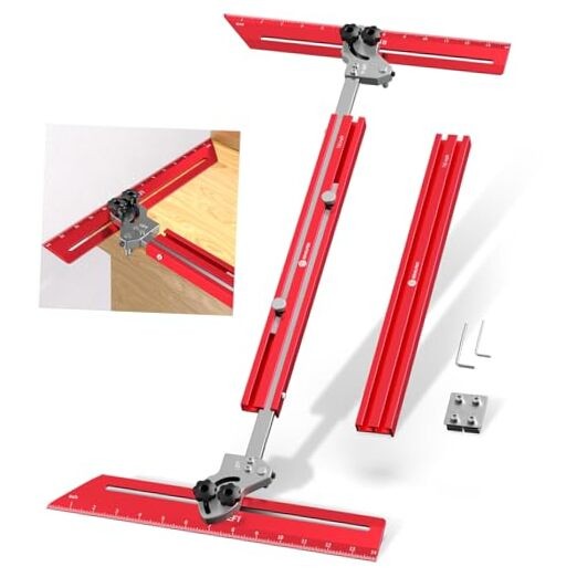 Portable Stair Tread Template Tool, Simple Assembly Stair Measuring Tool, Red