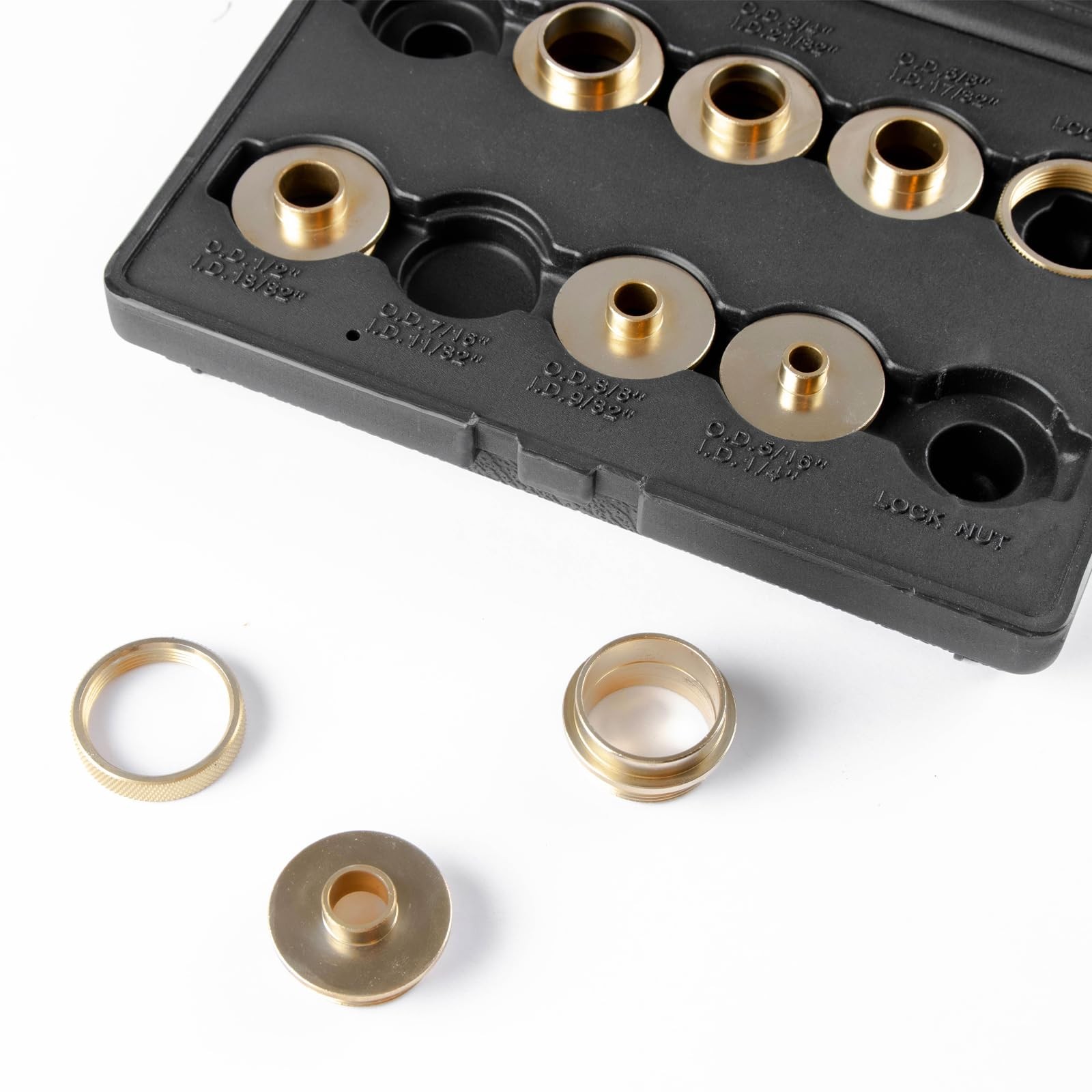 O’SKOOL RA02 Router Bushing Set, Brass Guide Bushings, 10-Piece