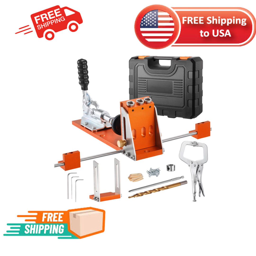 Uimoso Adjustable Pocket Hole Jig Kit for 1/2 to 1-1/2 Inch Woodworking