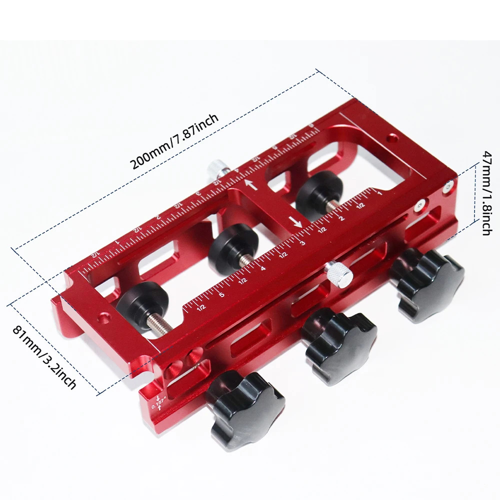 Door Hinge Jig Adjustable Template Router Mortise Guide Tool Kit Multi Size Wood