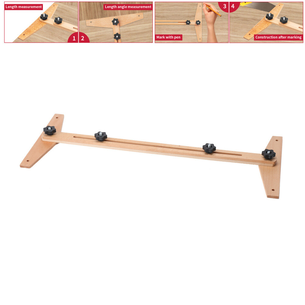 Stair Ruler 0-270° Wooden Tool Stair Measuring Ruler Stair Tread Template