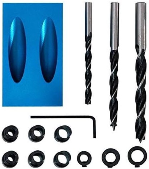 14Pcs Pocket Hole Jig Kit, 15 Degree Woodworking Inclined Hole Jig with 6/8/1…