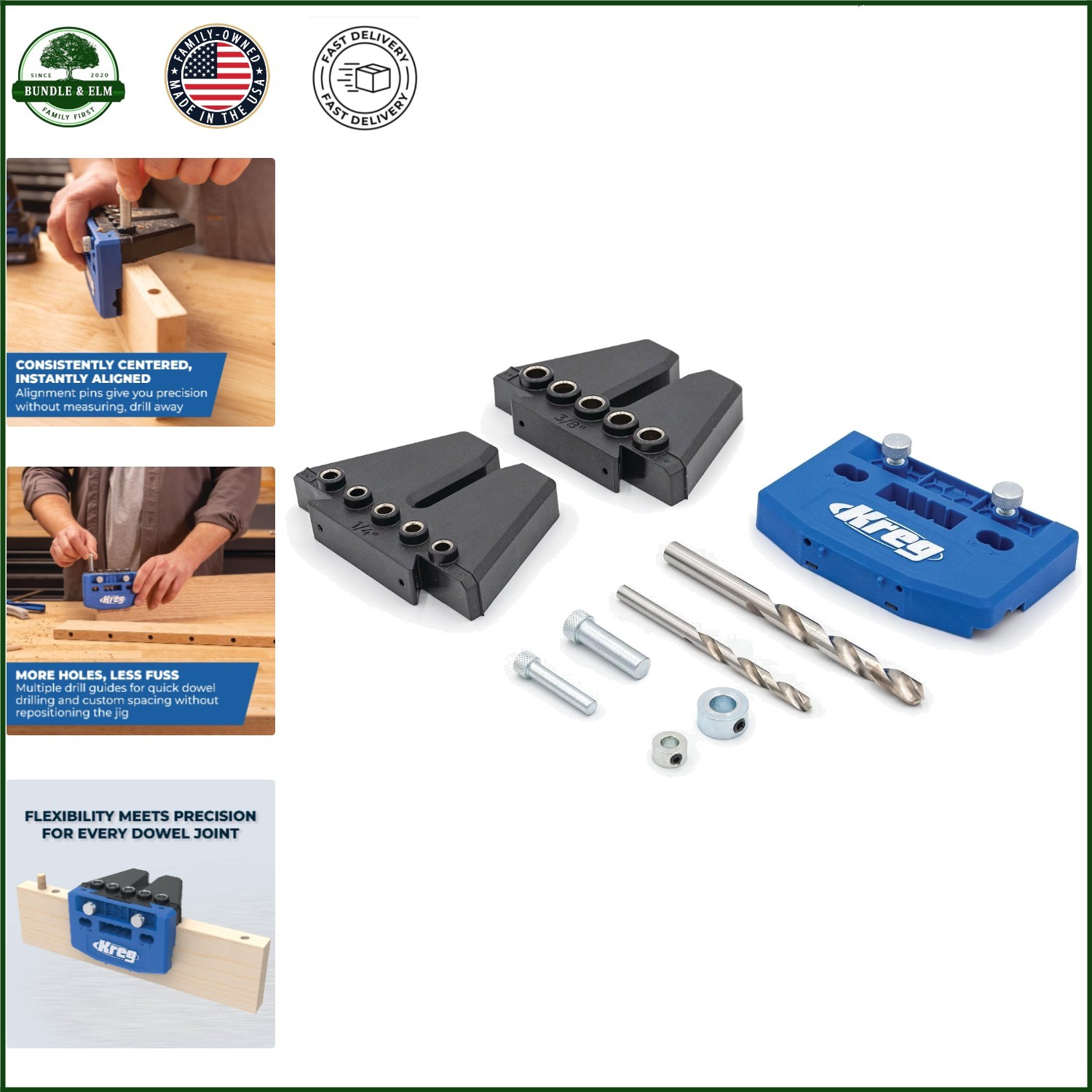 Compact Dowel Jig Kit Ideal for Home and Professional Woodworking Applications