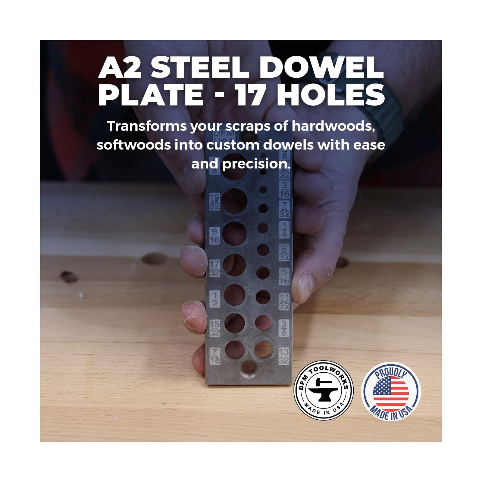 Doweling Tool – Premium Dowel Maker Tool, Versatile Dowel Plate, High-Grade A…