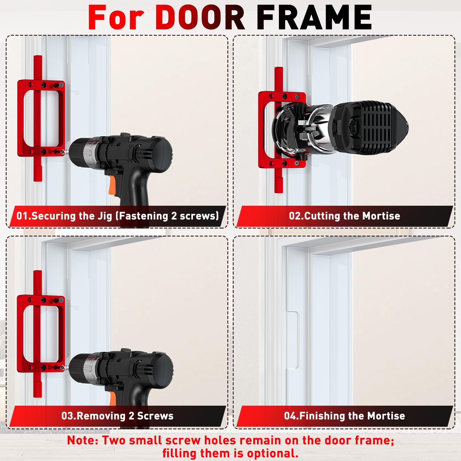 3.5 Inch Door Hinge Template Router Mortise Jig Kit Aluminum Alloy